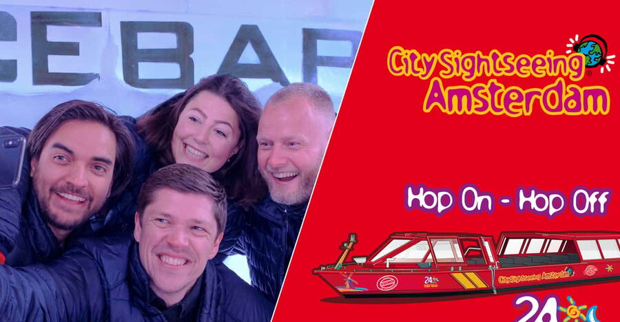 Amsterdam: 24-Hour Hop-On Hop-Off Boat and XtraCold Icebar - A single ticket for two very different Amsterdam moods