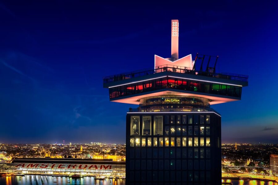 Amsterdam: A'DAM Lookout Entry Ticket with 1 drink - Interactive Exhibition + Free Audio Tour (A Nice Way to Make the City Make Sense)