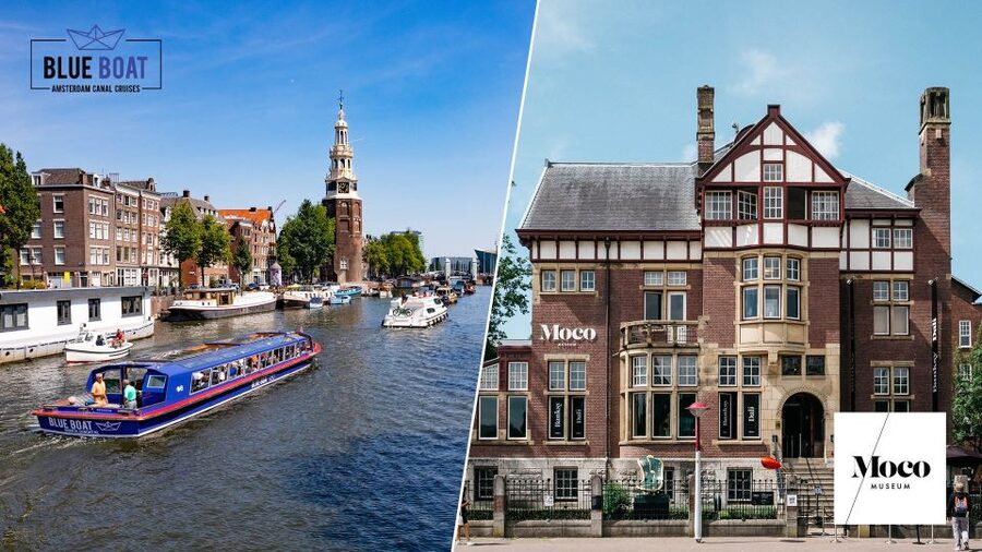 Amsterdam: Canal Cruise and Moco Museum Combined Ticket - The 75-minute canal cruise: UNESCO canals with guided audio