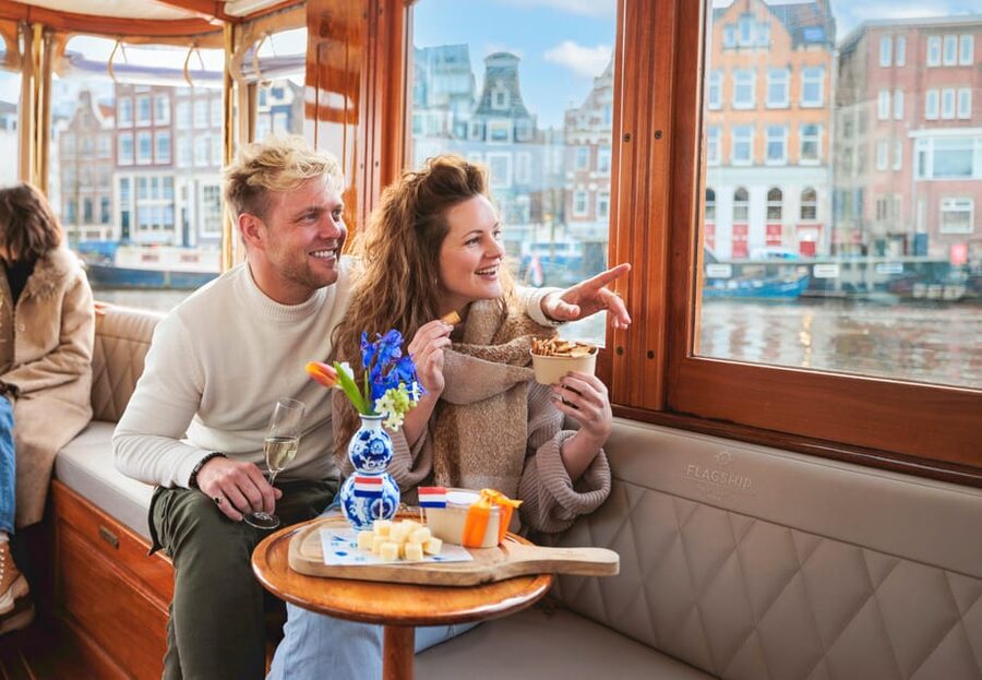 Amsterdam: Canal Cruise with Bubbles & Bites - The Route: Golden Bend, Anne Frank House, Jordaan, and the Skinny Bridge