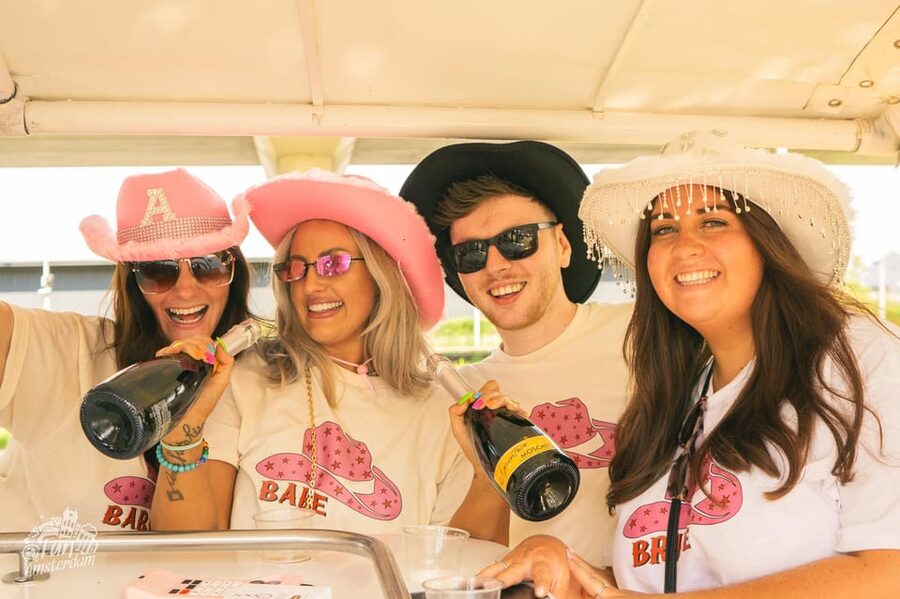 Amsterdam: Dutch Prosecco Party Bike - What you actually get: 16 bottles, music, and party games