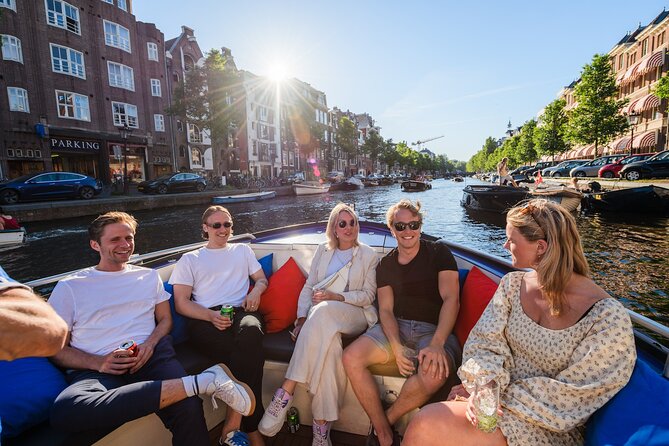 Amsterdam: German-speaking boat trip with bar on board - Westerkerk and the tower payoff near Anne Frank House