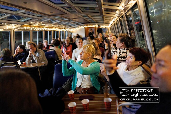 Amsterdam: heated Light Festival Cruise | Incl. Drinks Option - The route starts in De Jordaan: canals, charm, and a calmer pace