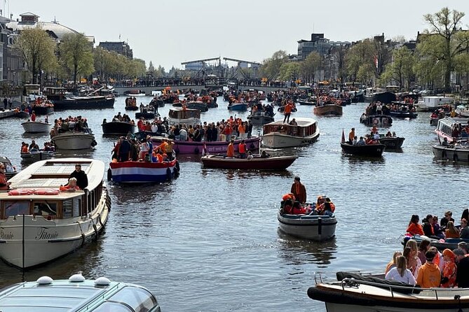 Amsterdam: Kingsday Party Cruise including Drinks - Amsterdam canal views, with quiet routes built in