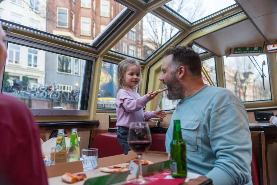 Amsterdam: Original Pizza Dinner Cruise + Unlimited Drinks - Price and Value: $39 for Pizza, Drinks, and Sightlines
