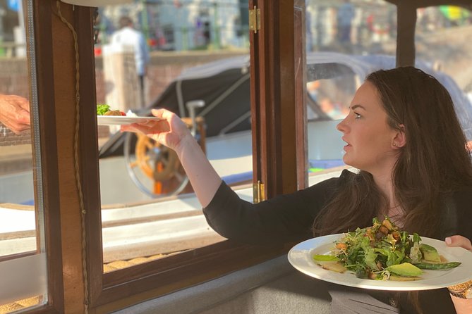 Amsterdam Private Dinner Cruise incl Drinks & 2-course Dinner 2hr - The 2-hour route: Oosterdokskade, Anne Frank House, and canal views that don’t require sprinting